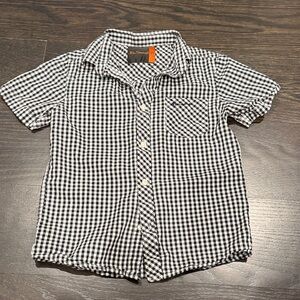 Ben Sherman Black and White Checkered Button Down Shirt